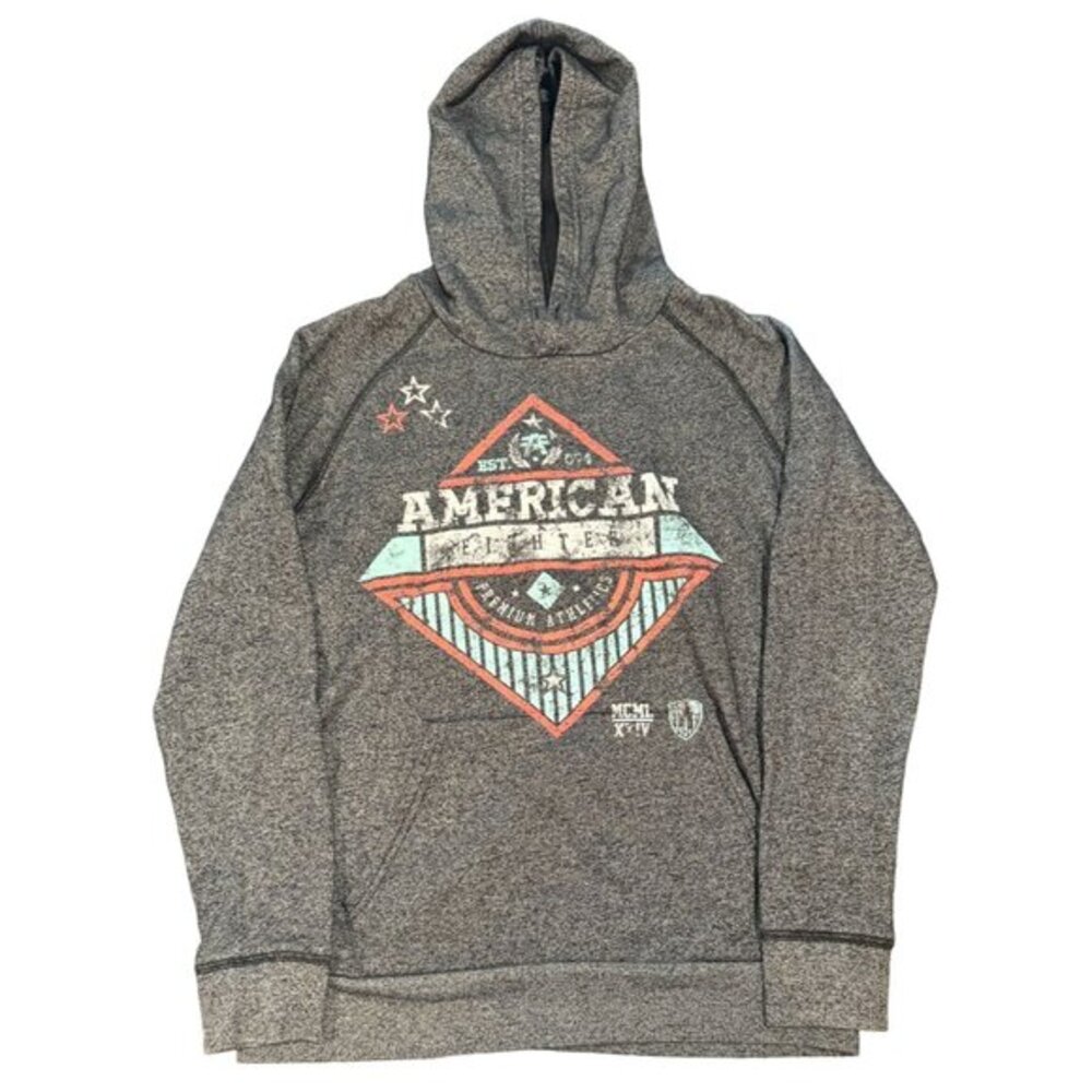 American Fighter Mens Size S Pullover Hoodie Long Sleeve Black Graphic Print |E1